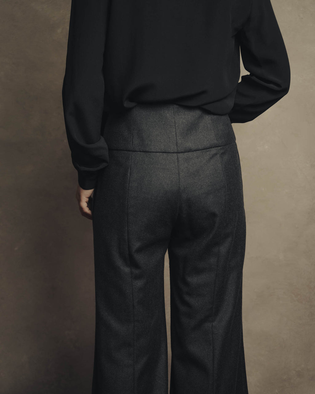 -SPECIAL- "CHANEL" 00's Soft wool cashmere wide leg trousers