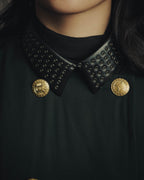 –SPECIAL– "Christian Dior" Late 2000s-2020s Eyelet leather choker necklace