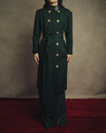 –SPECIAL– "CELINE" 80's Elegant belted double breasted long coat