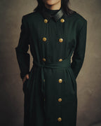 –SPECIAL– "CELINE" 80's Elegant belted double breasted long coat