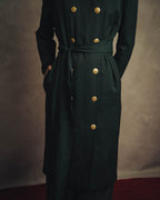 –SPECIAL– "CELINE" 80's Elegant belted double breasted long coat