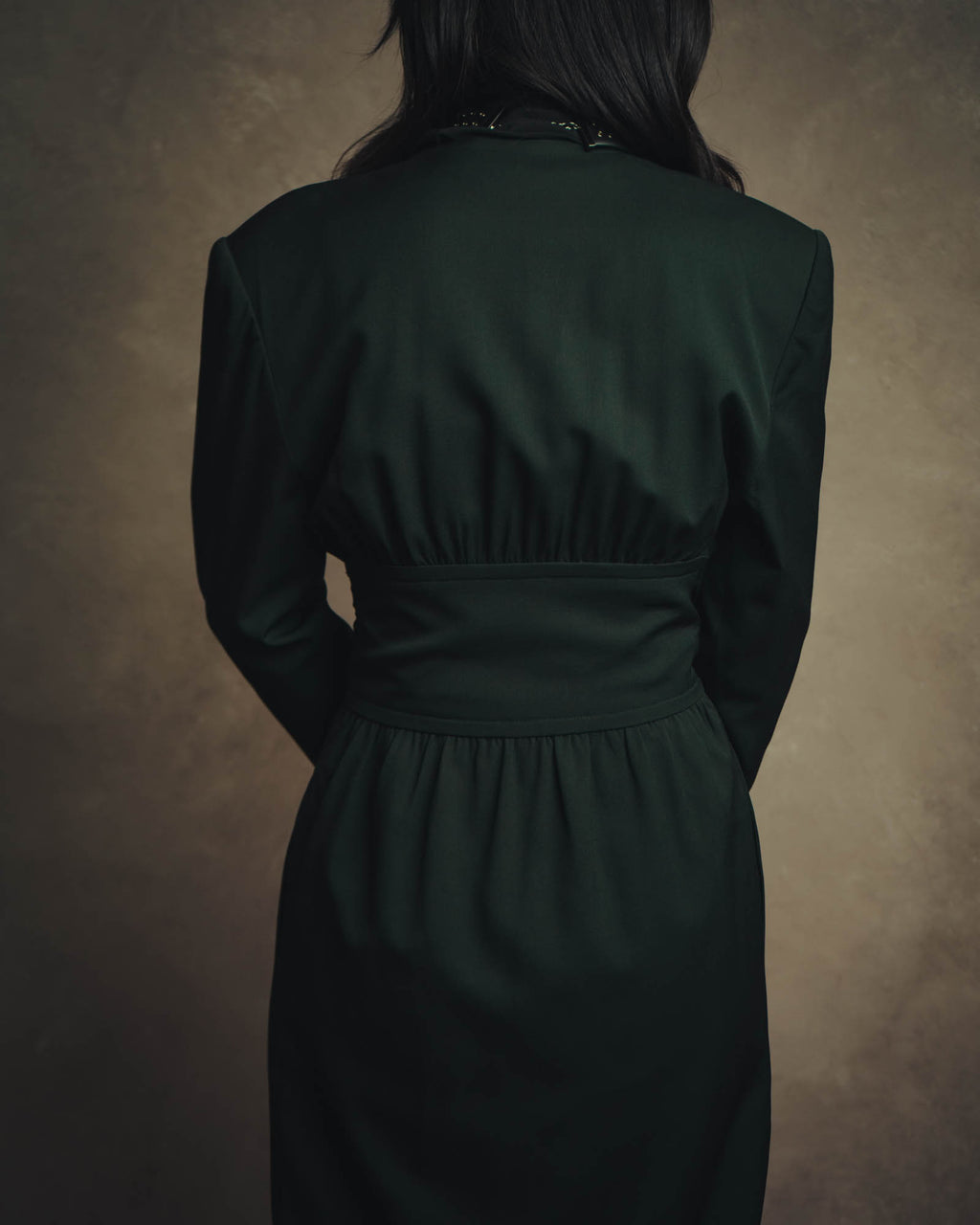 –SPECIAL– "CELINE" 80's Elegant belted double breasted long coat