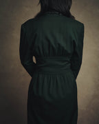 –SPECIAL– "CELINE" 80's Elegant belted double breasted long coat