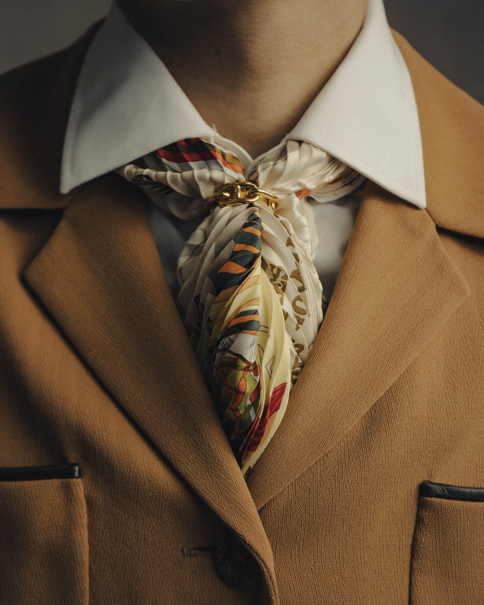-SPECIAL- "Hermès" 90's-00's Accordion pleated scarf