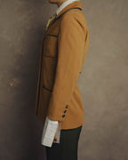 -SPECIAL- "CELINE" 80's-90's Black piped wool tailored jacket