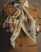 -SPECIAL- "Hermès" 90's-00's Accordion pleated scarf