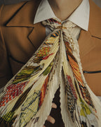 -SPECIAL- "Hermès" 90's-00's Accordion pleated scarf