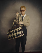 -SPECIAL- "Felisi" Argyle leather trim 2way boston bag