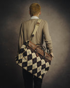 -SPECIAL- "Felisi" Argyle leather trim 2way boston bag