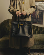 -SPECIAL- “Pierre Cardin” 90’s-00’s Belted flap leather top handle bag