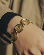 -SPECIAL- “Christian Dior” 80’s Interlocked monogram gold medallion bracelet