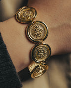 -SPECIAL- “Christian Dior” 80’s Interlocked monogram gold medallion bracelet