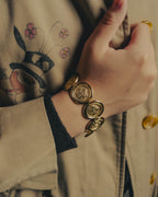 -SPECIAL- “Christian Dior” 80’s Interlocked monogram gold medallion bracelet