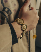 -SPECIAL- “Christian Dior” 80’s Interlocked monogram gold medallion bracelet