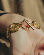 -SPECIAL- “Christian Dior” 80’s Interlocked monogram gold medallion bracelet