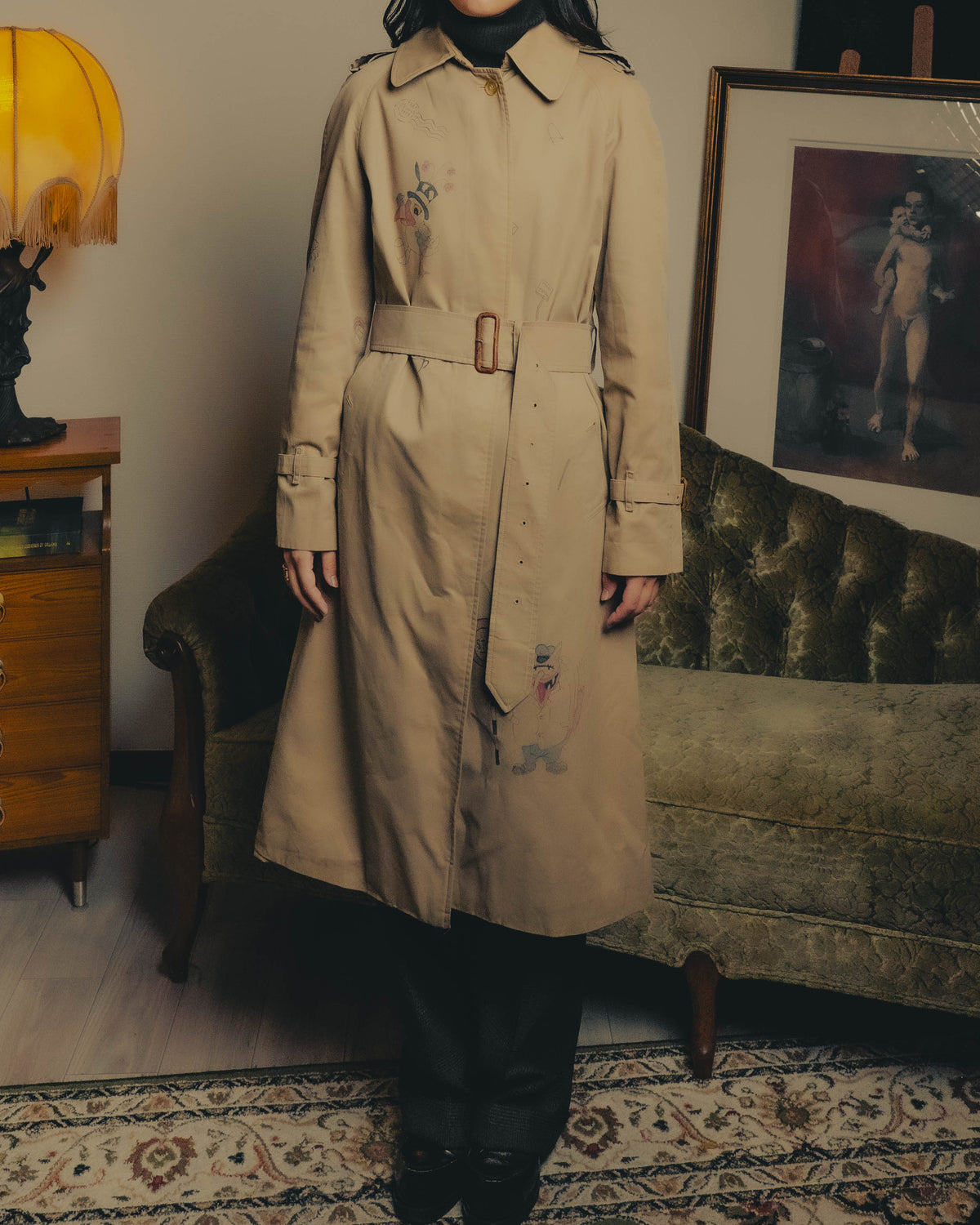 -SPECIAL- "Burberrys" 80's-90's Hand painted trench coat