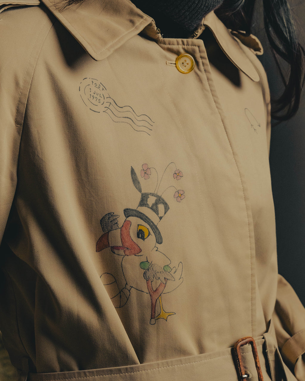 -SPECIAL- "Burberrys" 80's-90's Hand painted trench coat