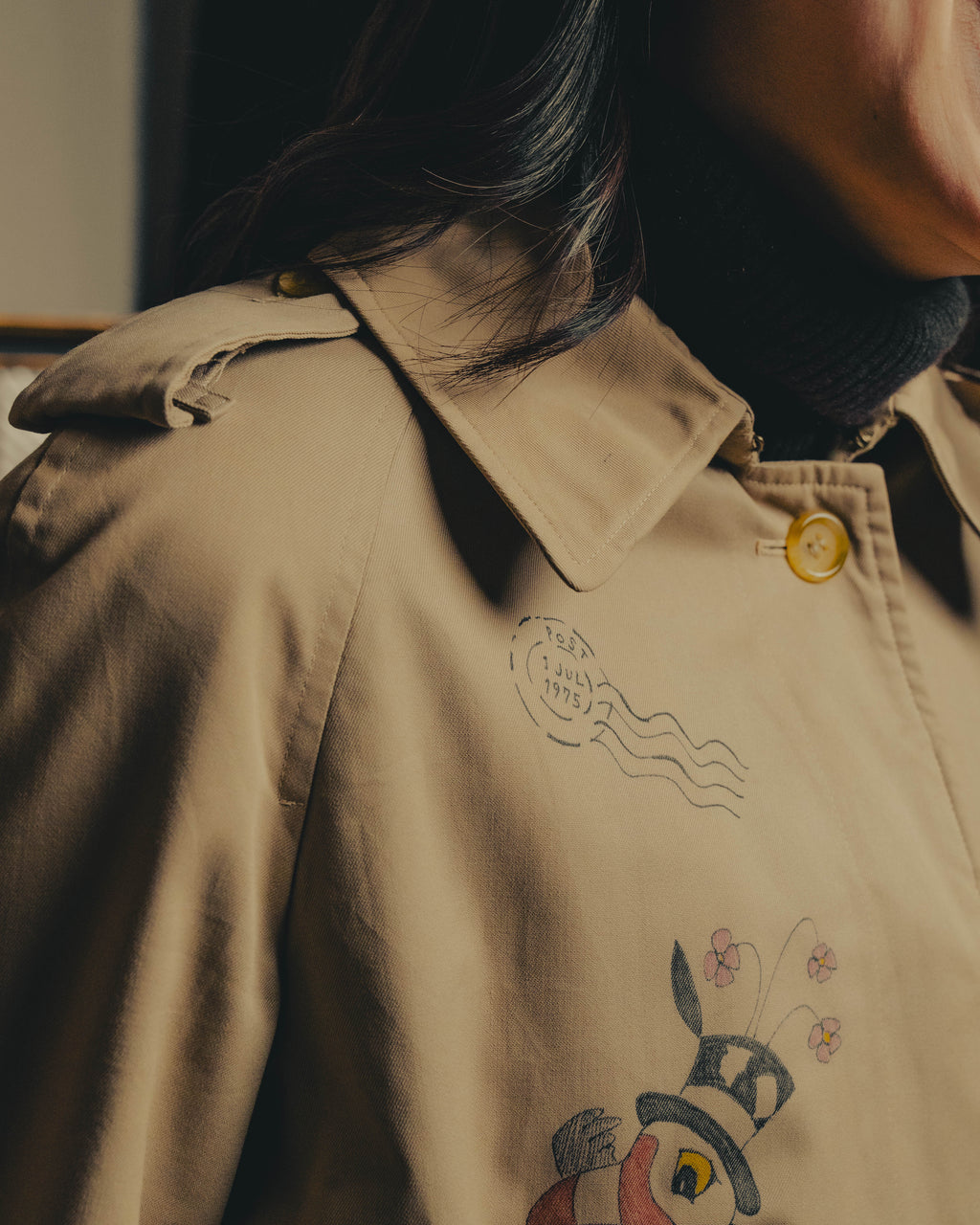 -SPECIAL- "Burberrys" 80's-90's Hand painted trench coat
