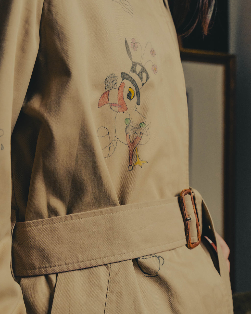 -SPECIAL- "Burberrys" 80's-90's Hand painted trench coat