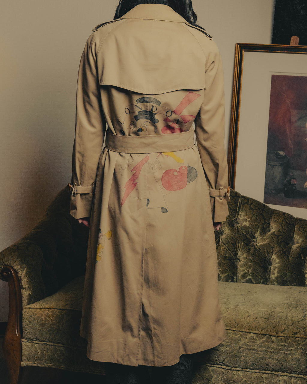 -SPECIAL- "Burberrys" 80's-90's Hand painted trench coat
