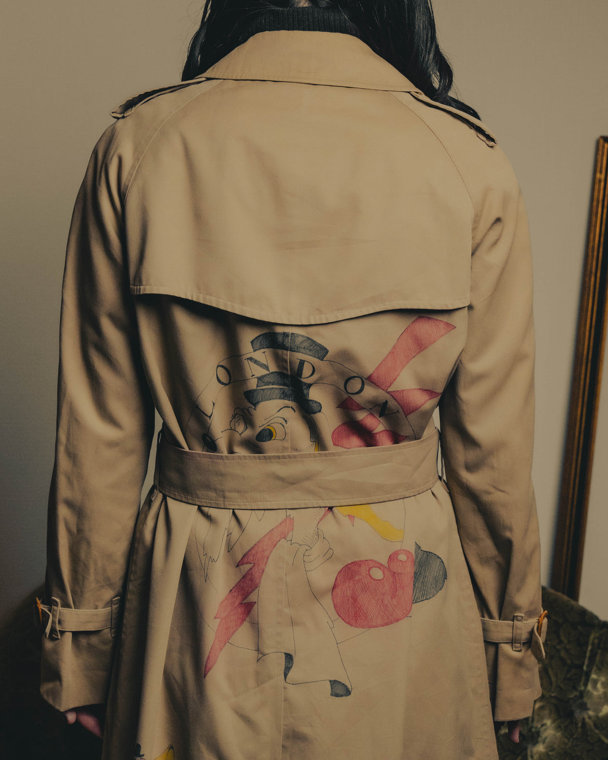 -SPECIAL- "Burberrys" 80's-90's Hand painted trench coat