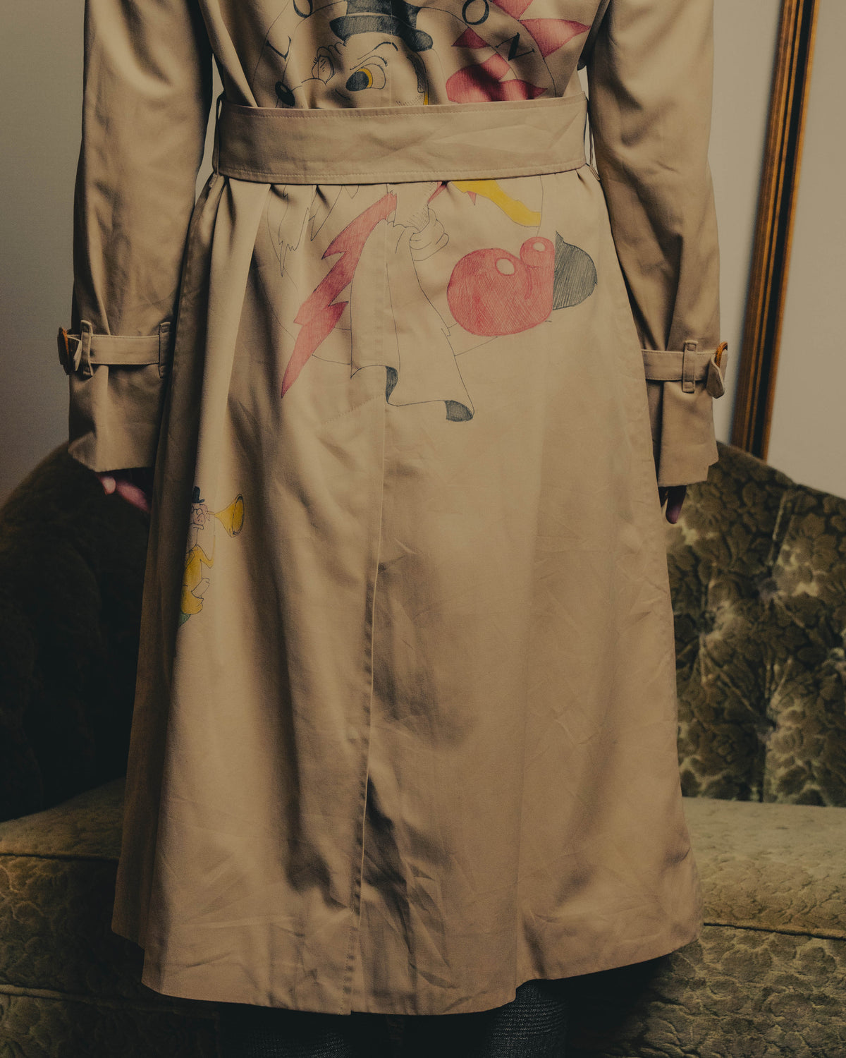 -SPECIAL- "Burberrys" 80's-90's Hand painted trench coat