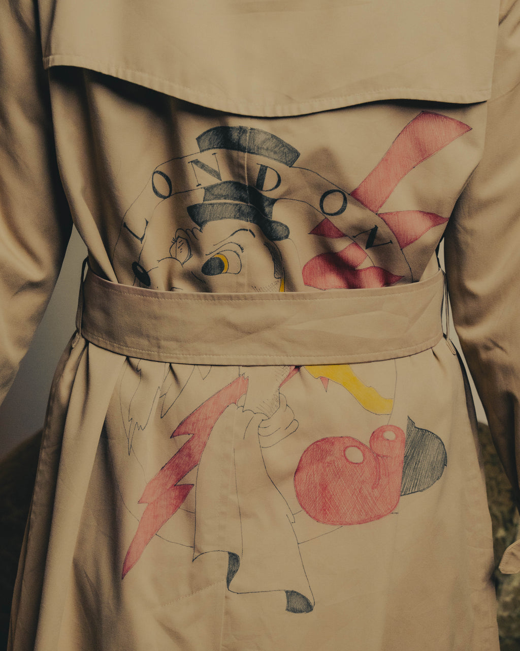 -SPECIAL- "Burberrys" 80's-90's Hand painted trench coat