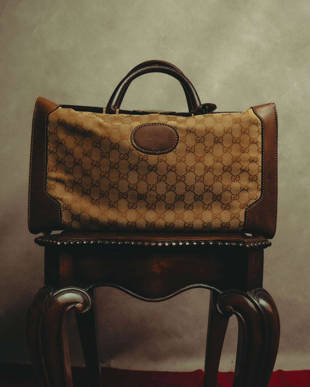–SPECIAL– "GUCCI" 60's-70's Classic GG monogram Boston bag