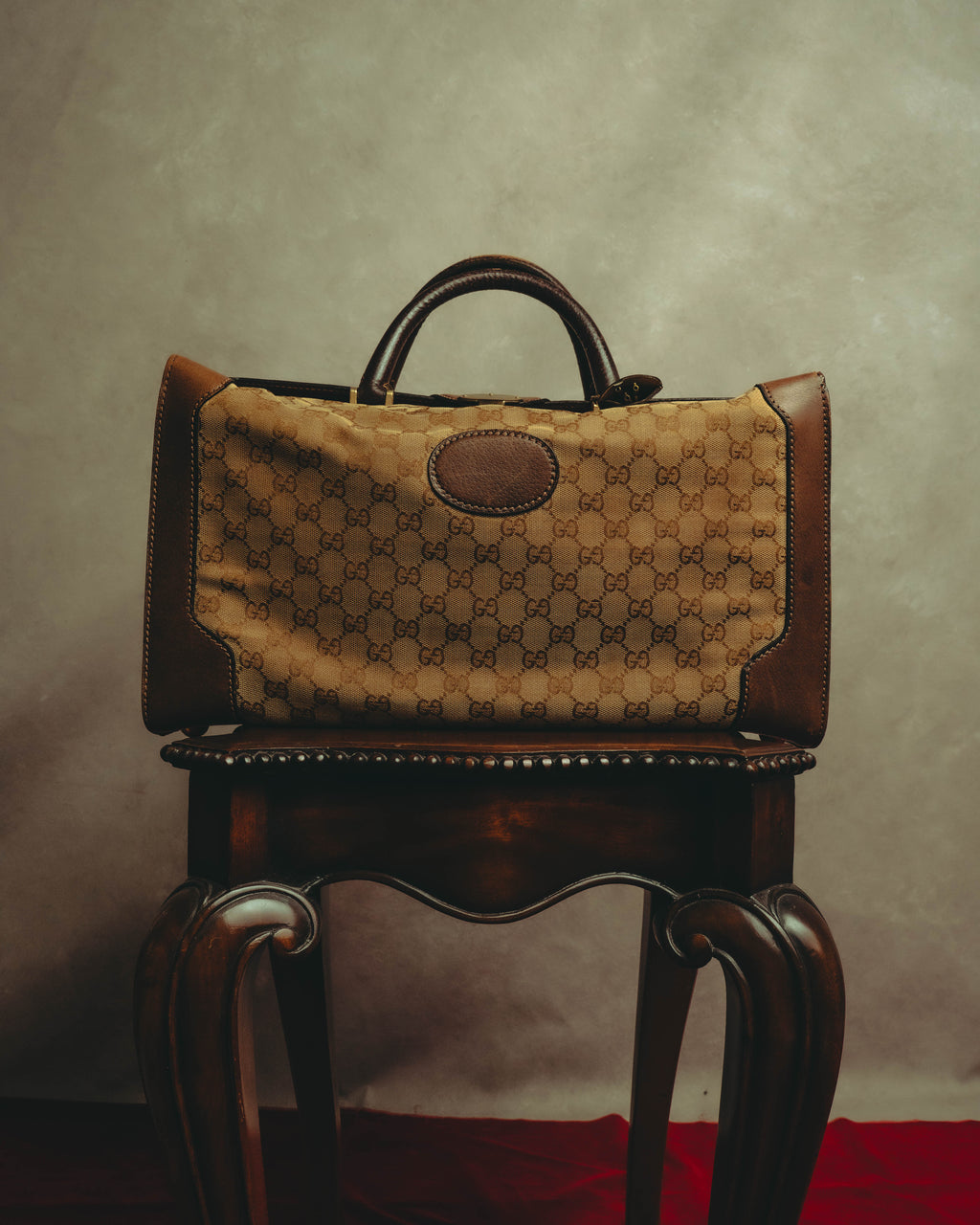 –SPECIAL– "GUCCI" 60's-70's Classic GG monogram Boston bag