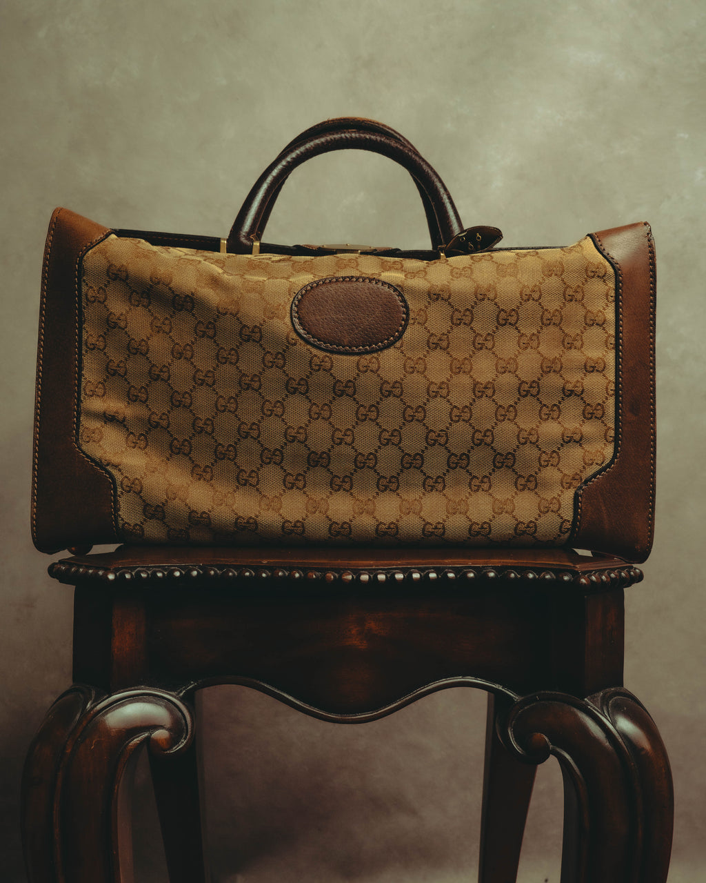 –SPECIAL– "GUCCI" 60's-70's Classic GG monogram Boston bag