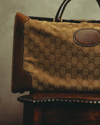 –SPECIAL– "GUCCI" 60's-70's Classic GG monogram Boston bag