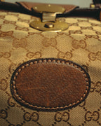 –SPECIAL– "GUCCI" 60's-70's Classic GG monogram Boston bag