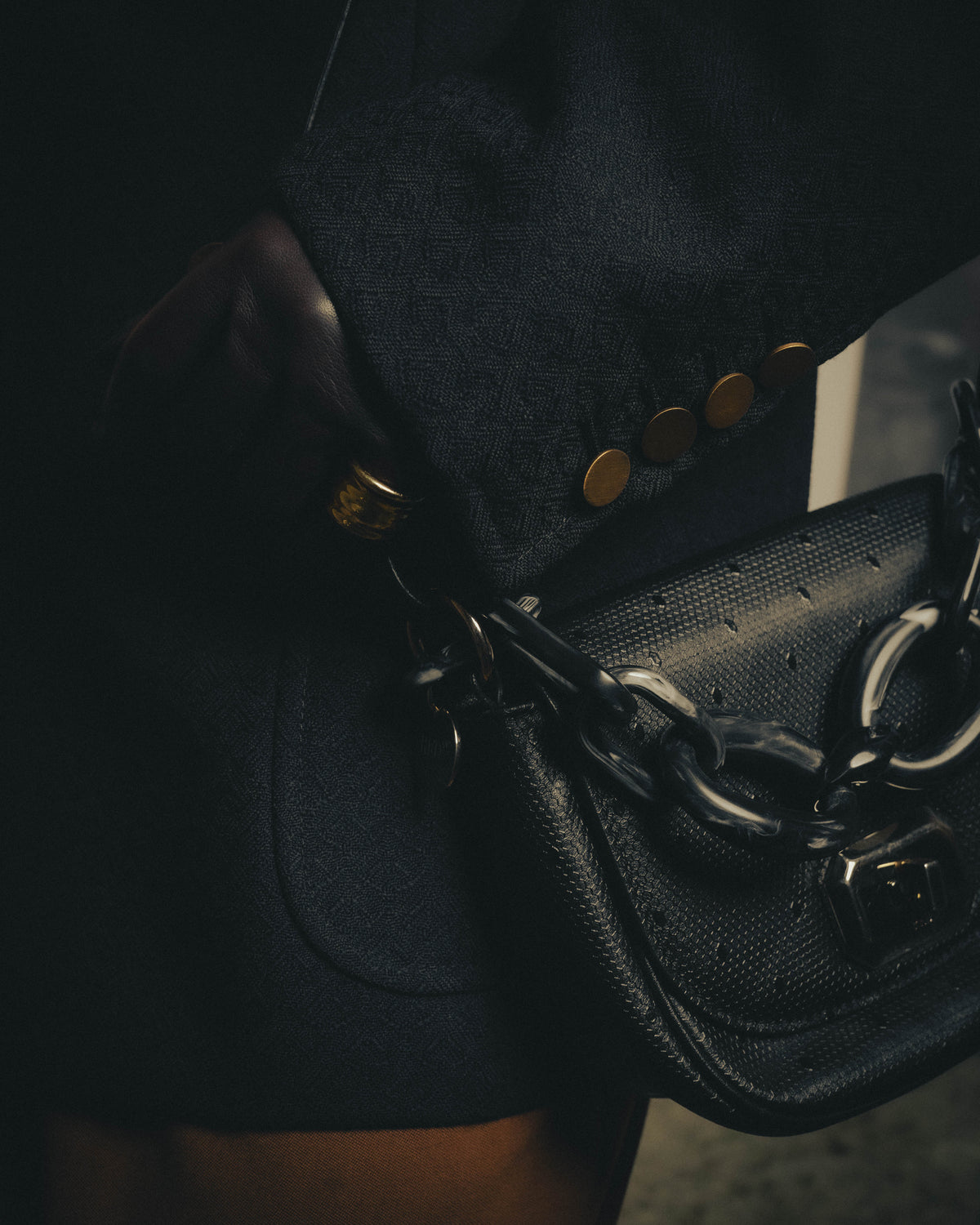 -SPECIAL- “RED VALENTINO” 20’s Minimaxi chain textured leather crossbody bag