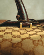 –SPECIAL– "GUCCI" 60's-70's Classic GG monogram Boston bag