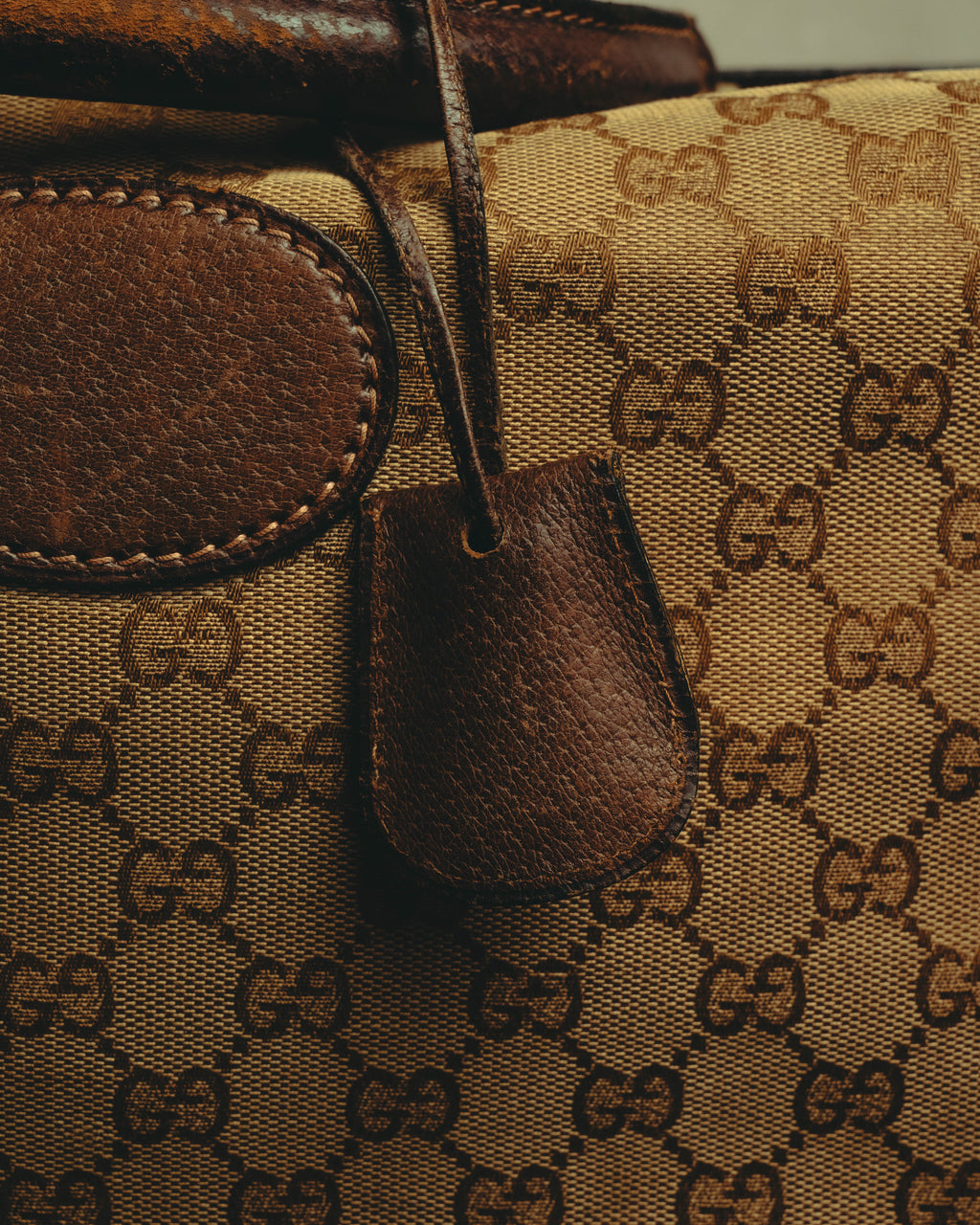 –SPECIAL– "GUCCI" 60's-70's Classic GG monogram Boston bag