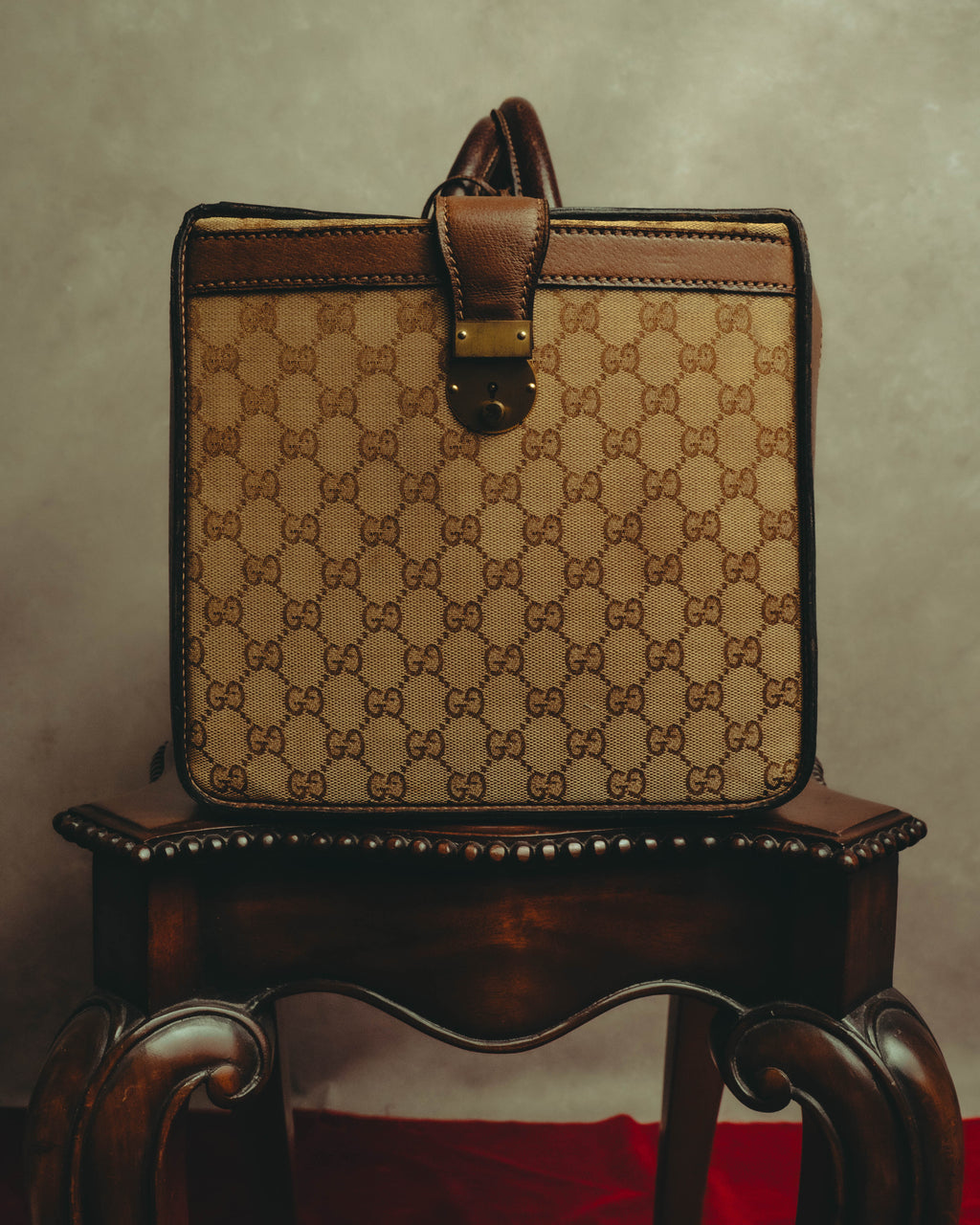 –SPECIAL– "GUCCI" 60's-70's Classic GG monogram Boston bag