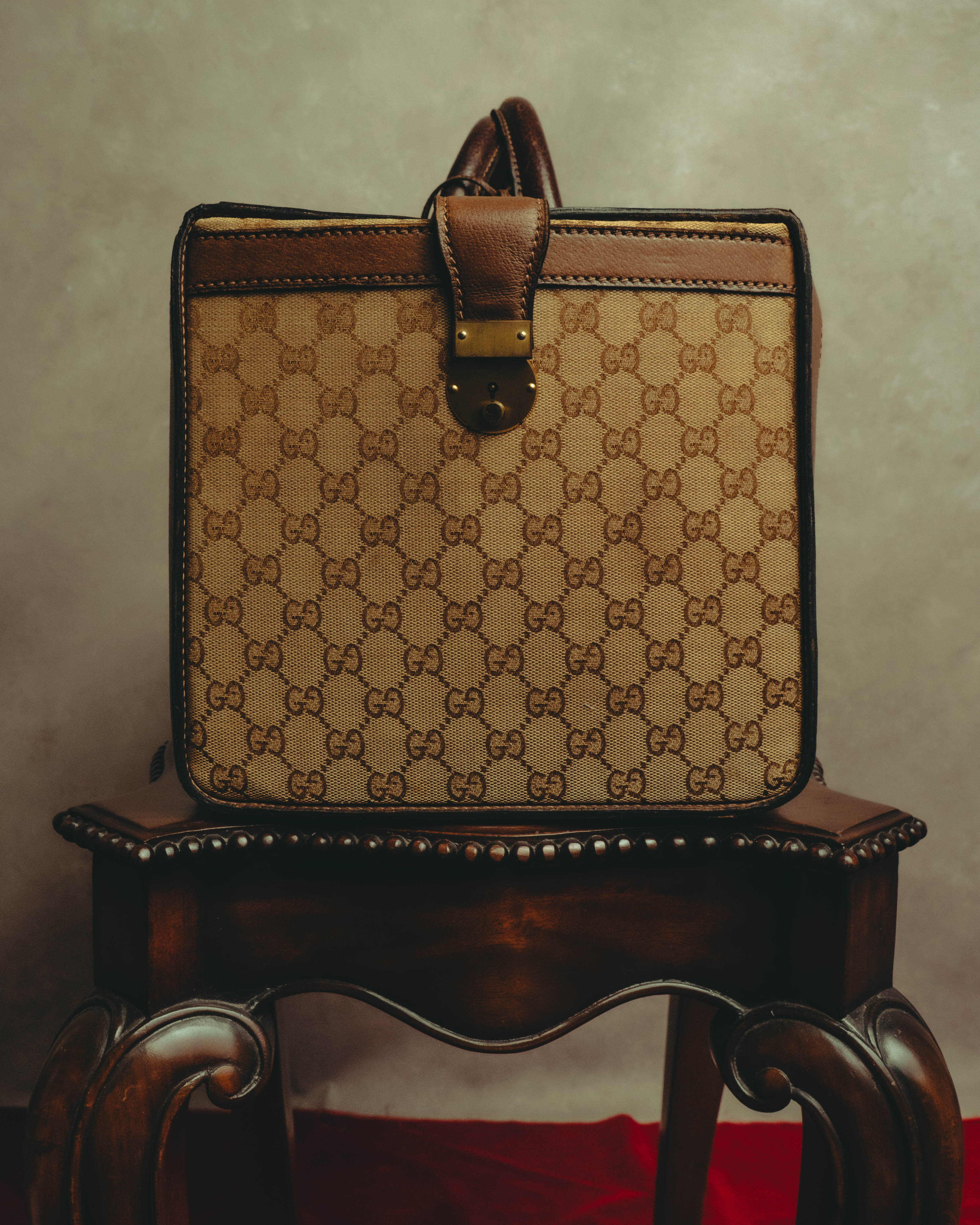 –SPECIAL– "GUCCI" 60's-70's Classic GG monogram Boston bag