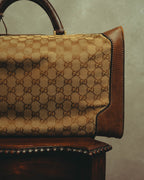–SPECIAL– "GUCCI" 60's-70's Classic GG monogram Boston bag