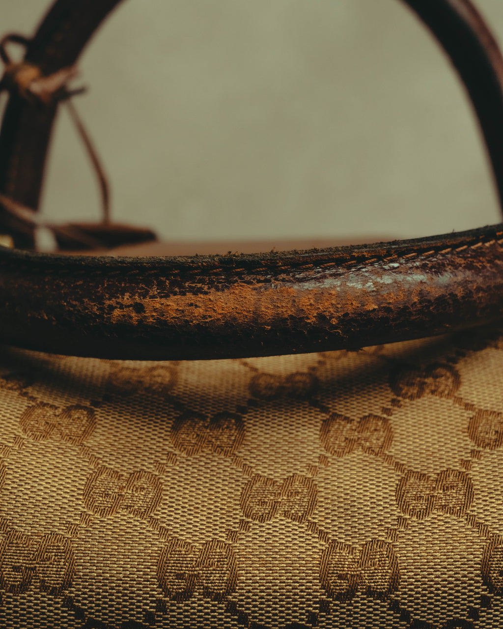 –SPECIAL– "GUCCI" 60's-70's Classic GG monogram Boston bag