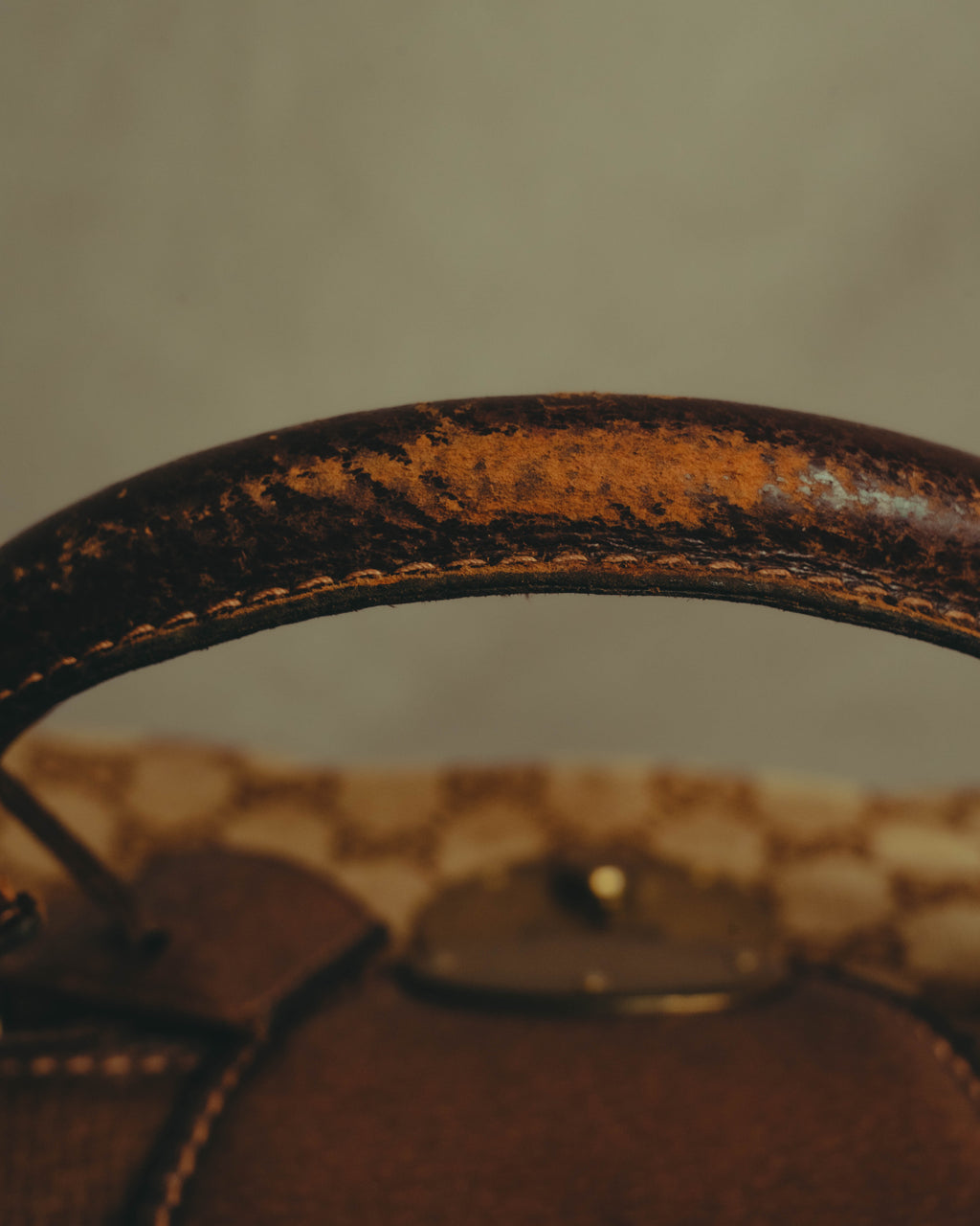–SPECIAL– "GUCCI" 60's-70's Classic GG monogram Boston bag