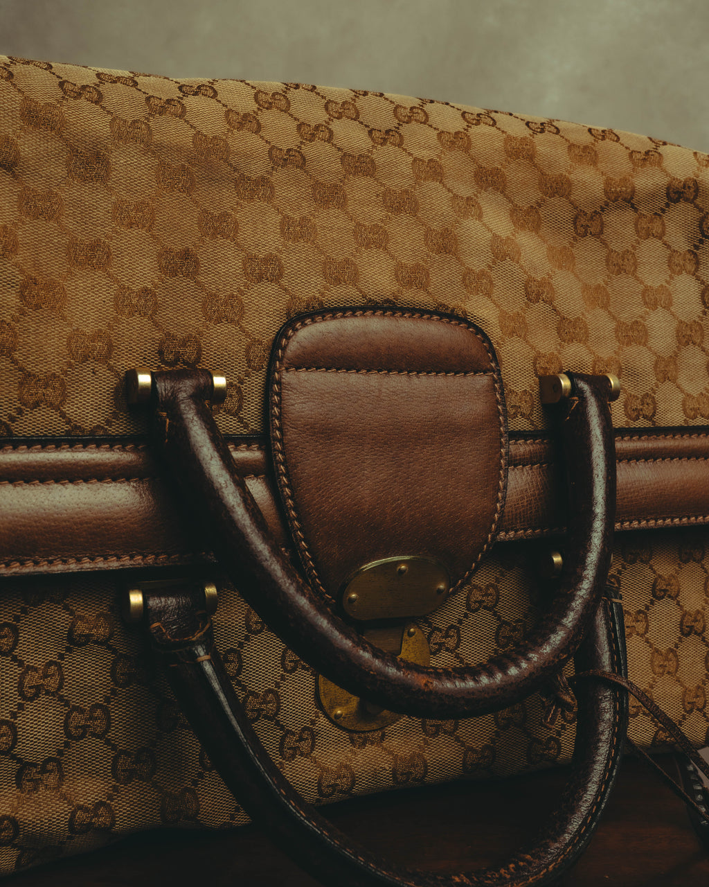 –SPECIAL– "GUCCI" 60's-70's Classic GG monogram Boston bag