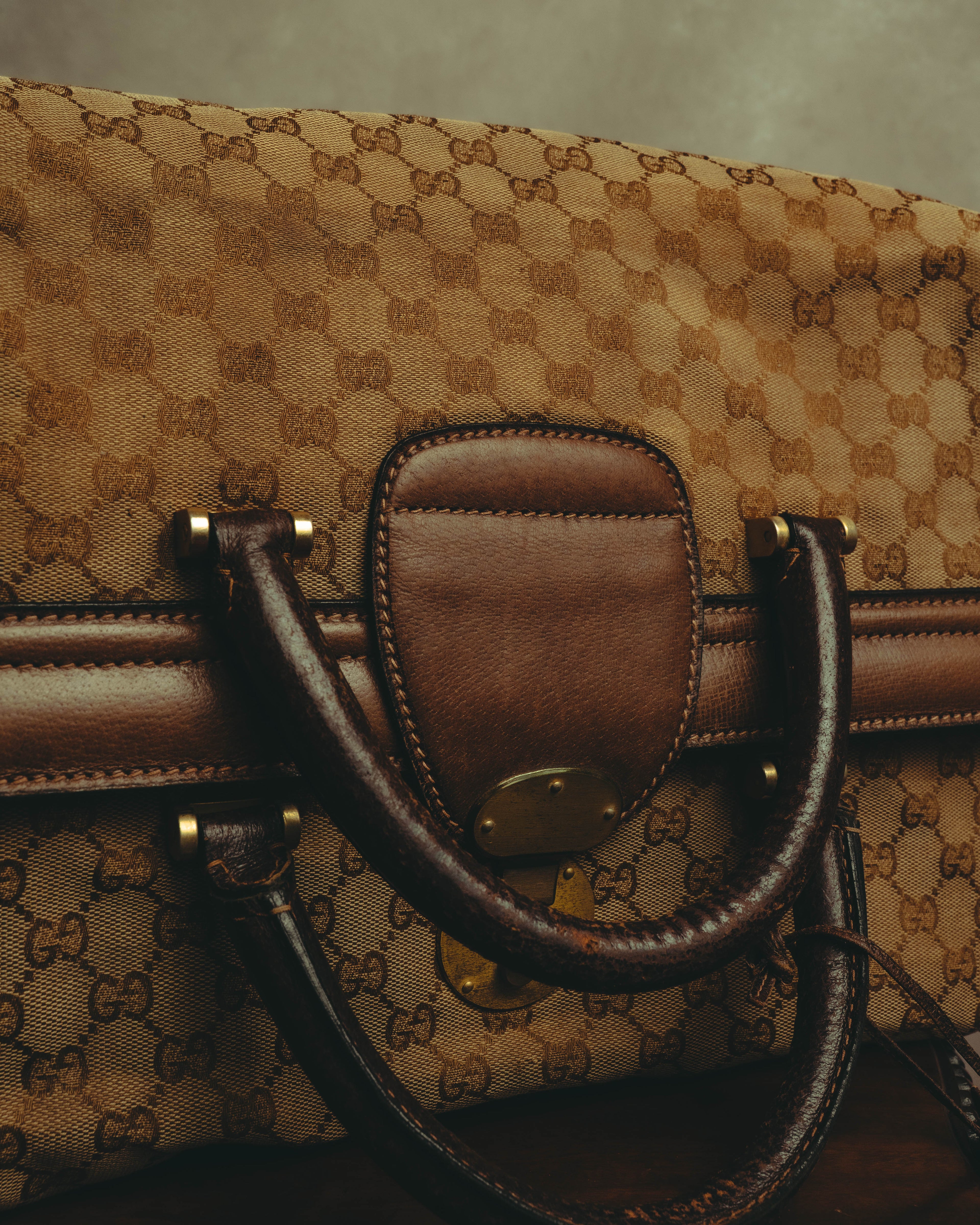 –SPECIAL– "GUCCI" 60's-70's Classic GG monogram Boston bag