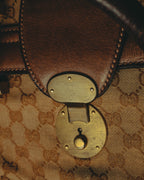 –SPECIAL– "GUCCI" 60's-70's Classic GG monogram Boston bag
