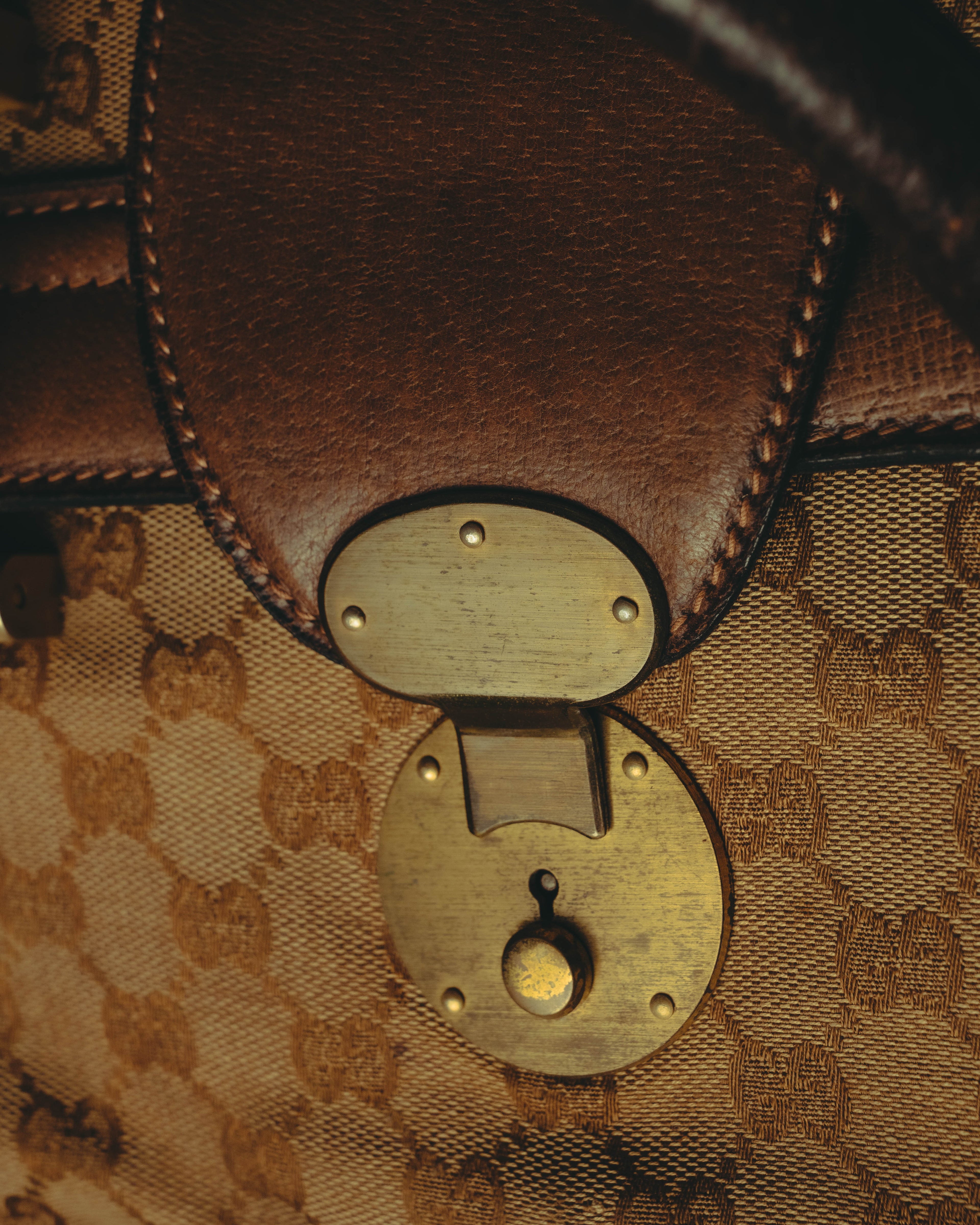 –SPECIAL– "GUCCI" 60's-70's Classic GG monogram Boston bag