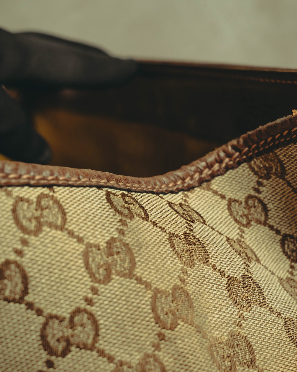 –SPECIAL– "GUCCI" 60's-70's Classic GG monogram Boston bag