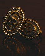 -SPECIAL- "CHANEL" 70's-80's Sculptural oval clip-on earrings