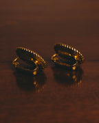 -SPECIAL- "CHANEL" 70's-80's Sculptural oval clip-on earrings