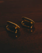 -SPECIAL- "CHANEL" 70's-80's Sculptural oval clip-on earrings