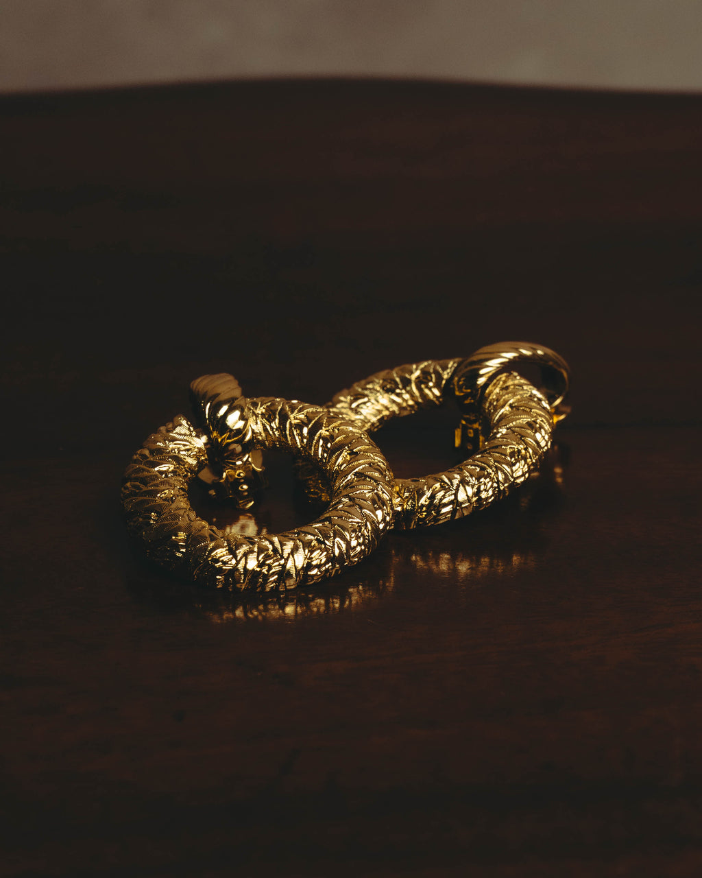 –SPECIAL– "Yves Saint Laurent" 80's-90's Sculptural clip-on hoop earrings