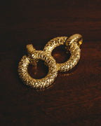 –SPECIAL– "Yves Saint Laurent" 80's-90's Sculptural clip-on hoop earrings
